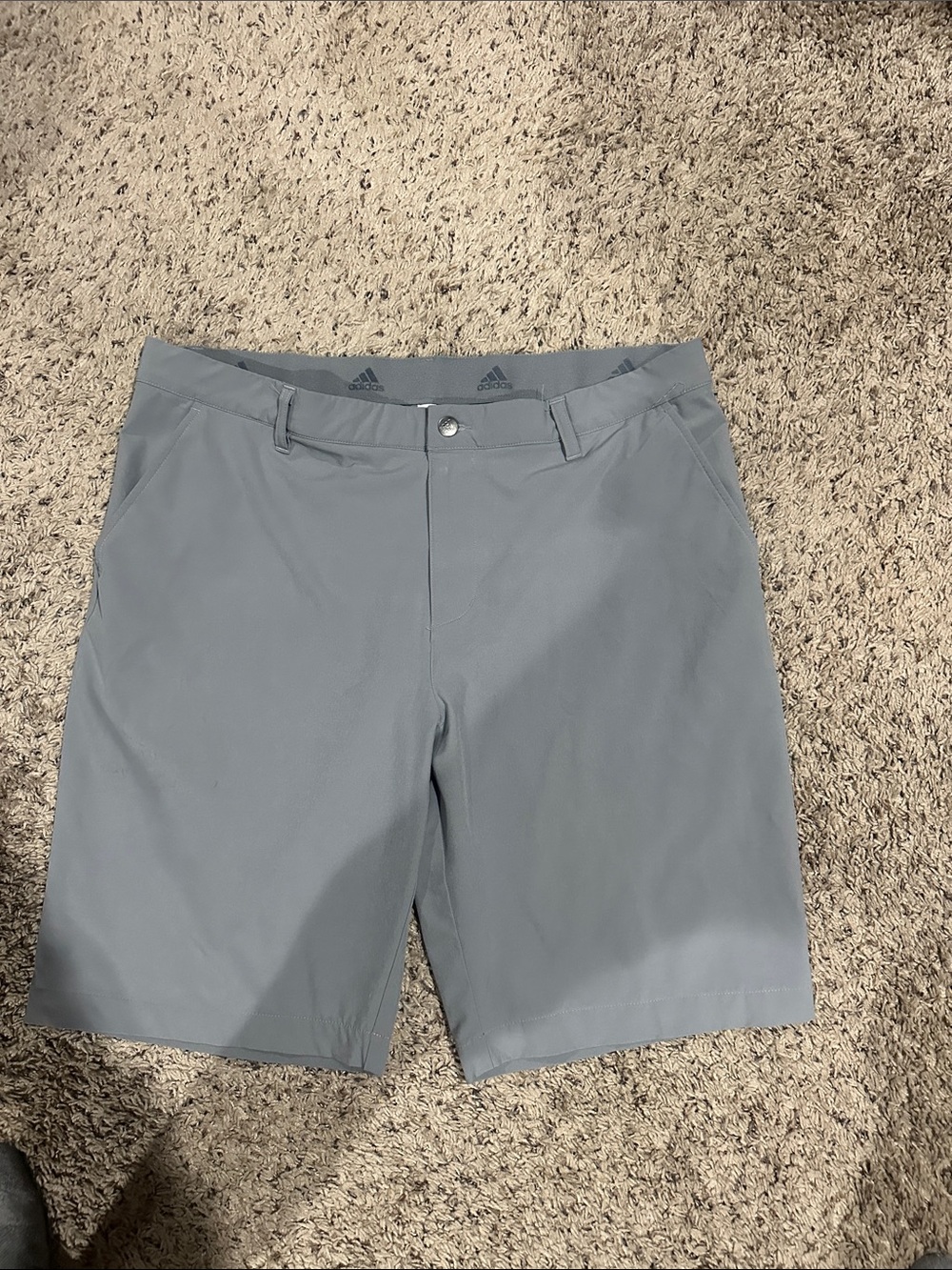adidas Men's Gray Performance Flat-Front Shorts